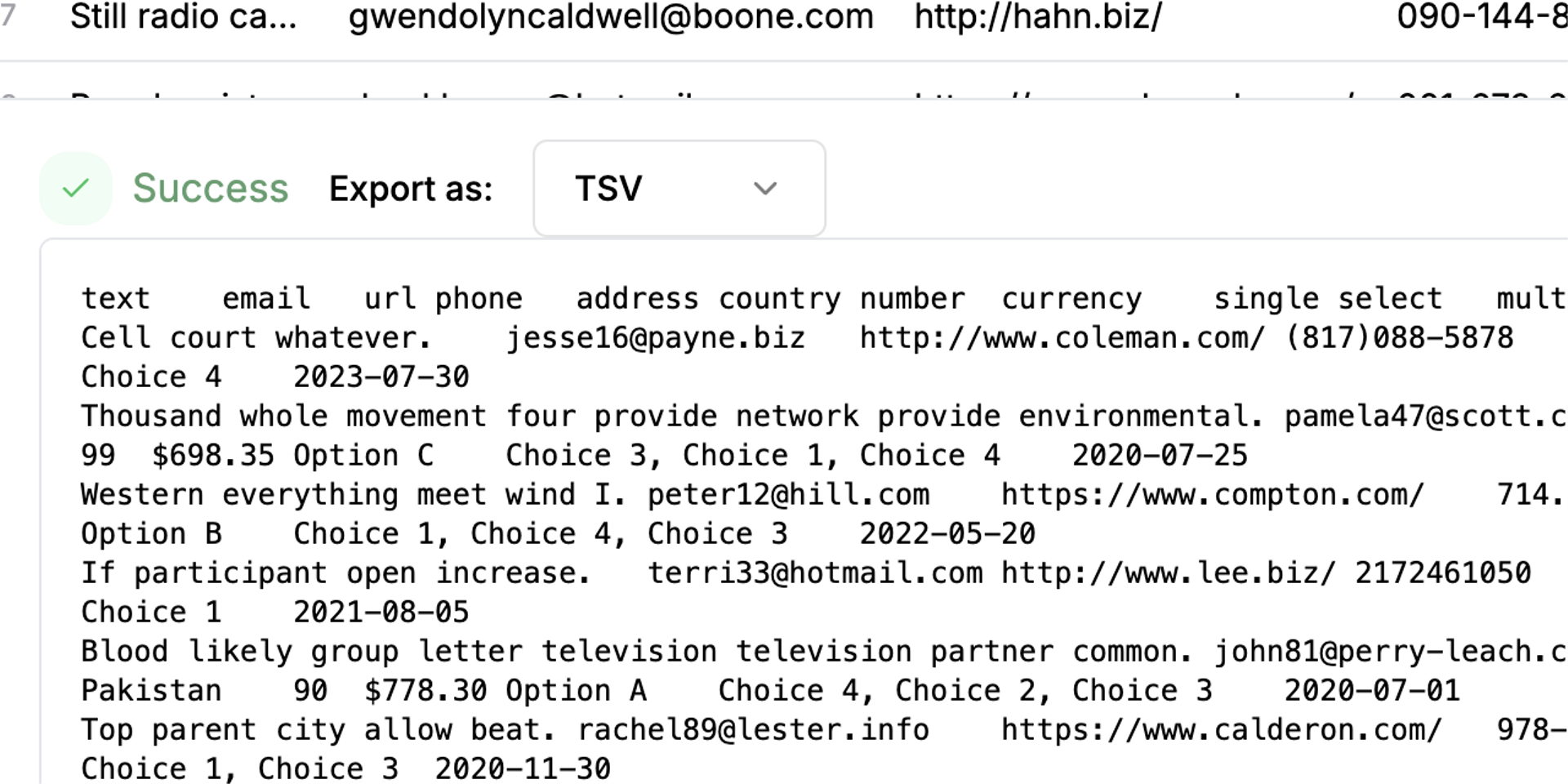 CSV to TSV converter tool